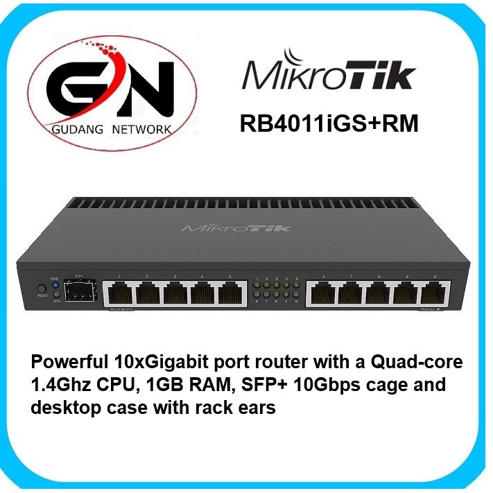 Jual Mikrotik Router Indoor RB4011iGS+RM / RB4011 / Mikrotik Rb4011 ...