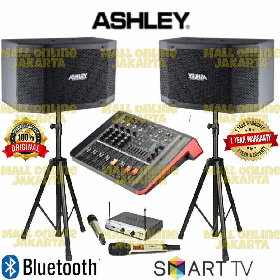 Jual Paket Karaoke Ashley 10 Inch bluetooth Original Power Mixer