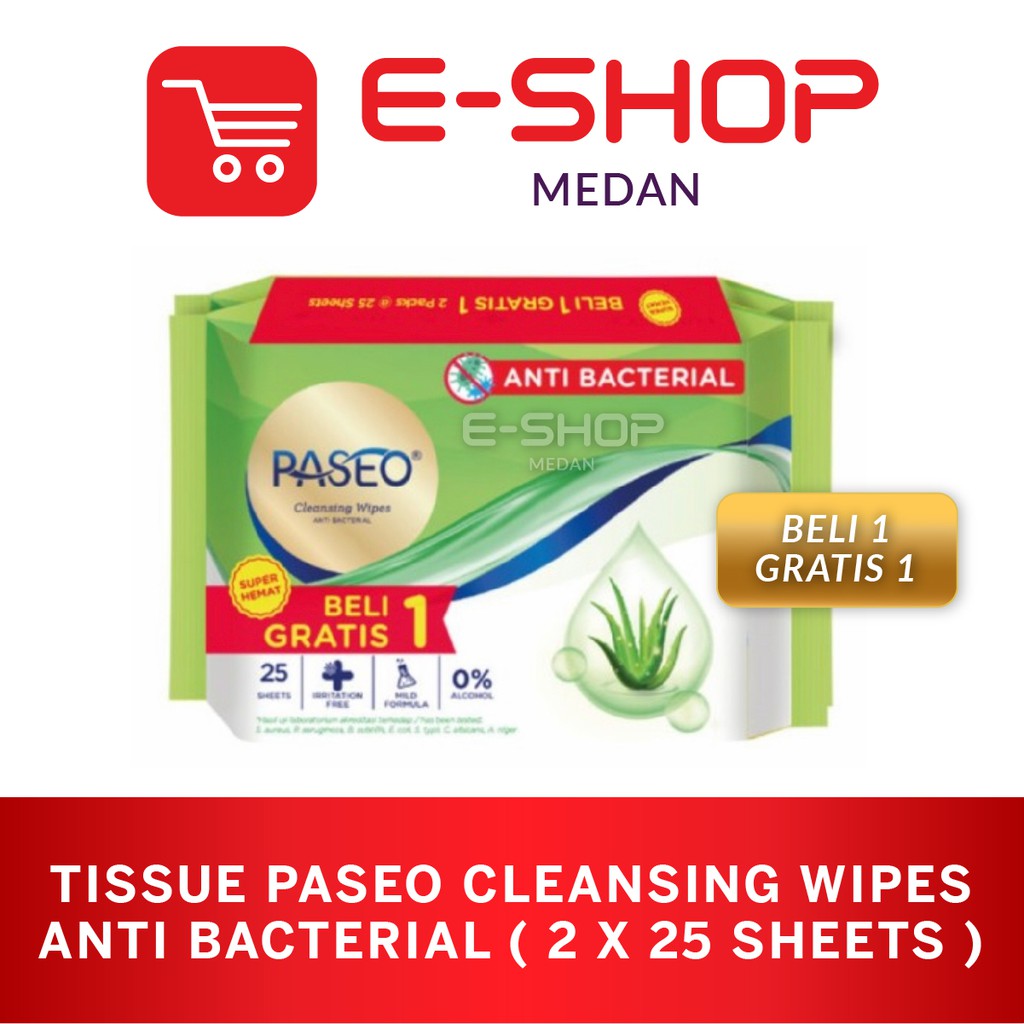 Jual Tissue Paseo Cleansing Wipes Anti Bacterial Buy 1 Get 1 Free