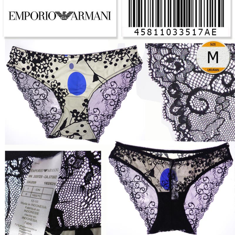 Jual Emporio Armani Microfiber Lace Cheeky Panty - 45811033517AE SIZE M