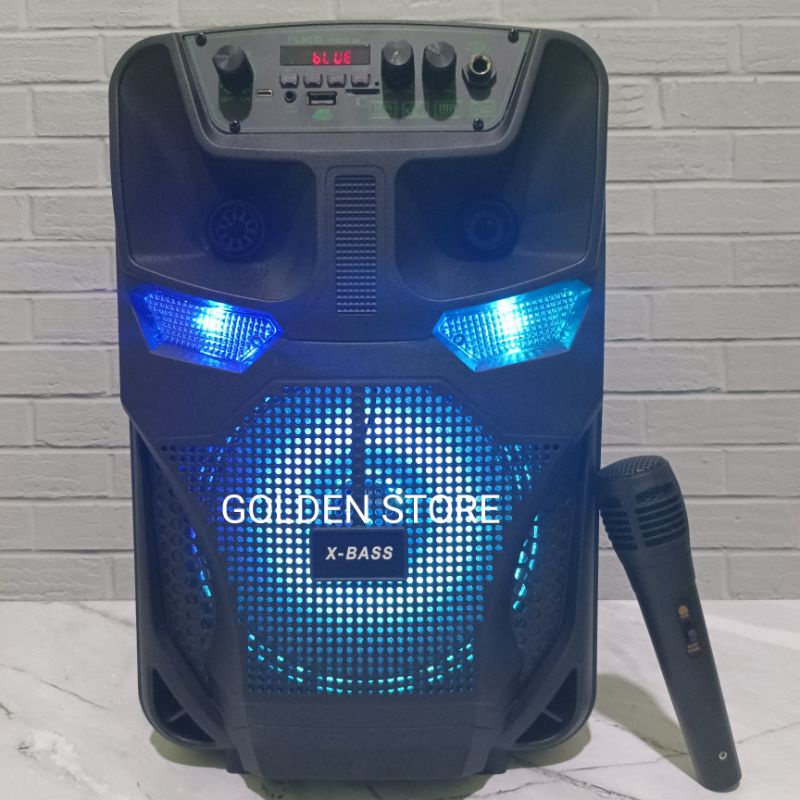 Jual Speaker Bluetooth Karaoke FLECO F8803 8,5 inch SUPER BASS/XBASS