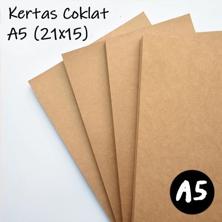 Jual Kertas Samson Coklat A5 21x15cm 80gsm / Kertas Coklat Packing ...