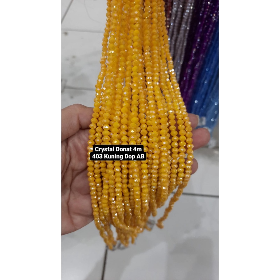 Jual MANIK KRISTAL CEKO/DONAT 4M 403 KUNING DOP AB/ BAHAN KERAJINAN ...