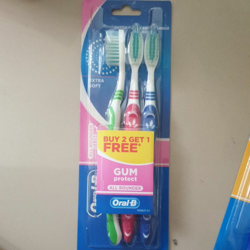 Jual Oral B Sikat Gigi Isi 3 All Rounder / Fresh Clean Black / Easy ...