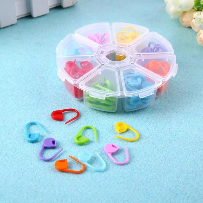 Jual Jothen Isi 5 Pcs Peniti Tumpul Plastik Warna Penanda Rajut Stitch ...