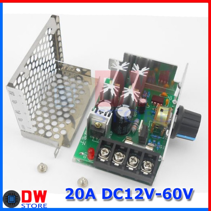 Jual PWM DC 20A SPEED MOTOR CONTROL LED DIMMER CONTROLLER 1200W 9V-60V ...