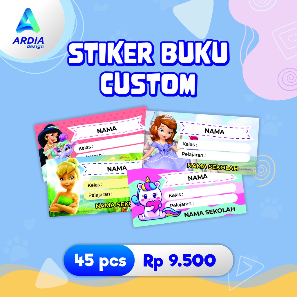 Jual Stiker Nama Buku Sekolah Custom Isi Pcs Shopee Indonesia