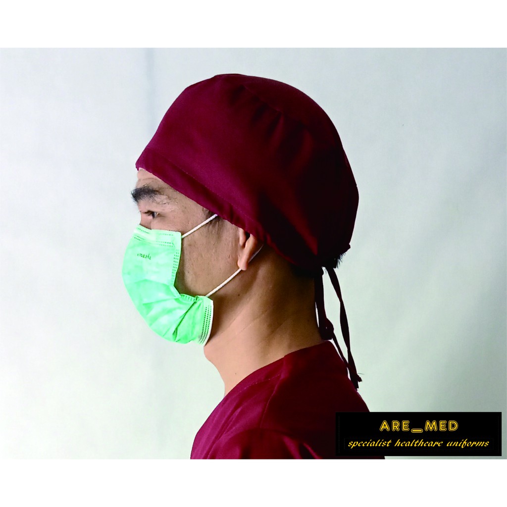Jual Surgical Cap FREE Bordir/Nurse Cap REUSABLE/Head Cap/Tutup Kepala ...