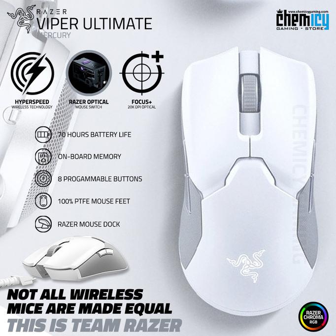 Jual Razer Viper Ultimate Mercury White Hyperspeed Wireless Gaming ...