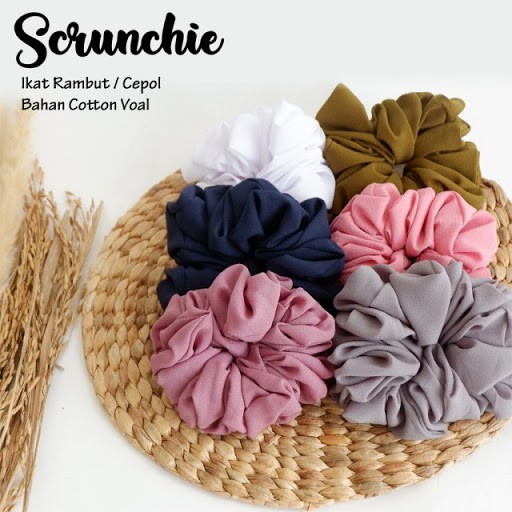 Jual promo cemol/scrunchie/ikat rambut/cepol | Shopee Indonesia