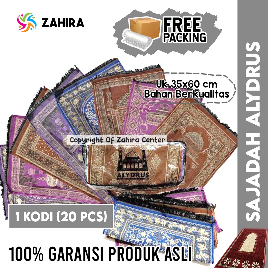 1 KODI (20 PCS) SAJADAH ALYDRUS Sujud Kepala Travelling Bahan Premium Untuk Sholat Miniatur Souvenir