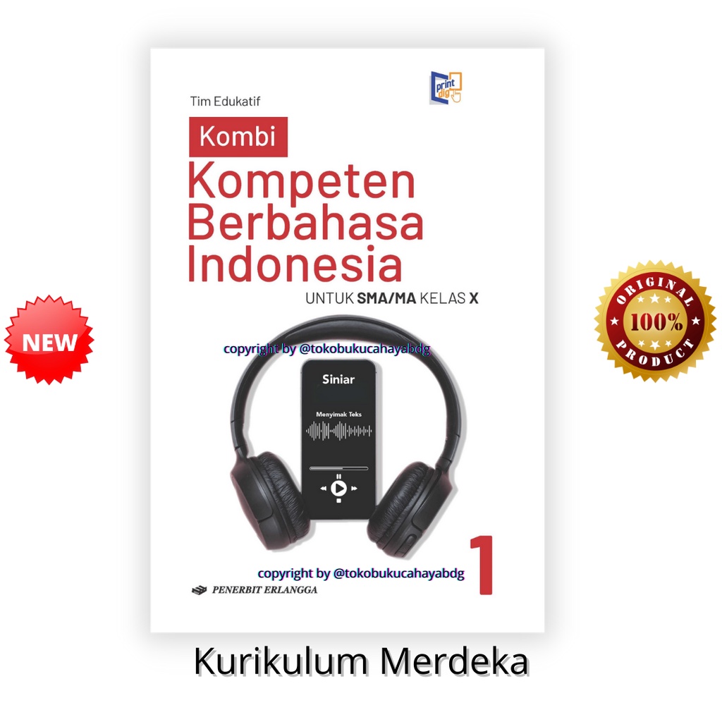 Jual Buku Kompeten Bahasa Indonesia Kelas 10 / X SMA Erlangga Kurikulum ...