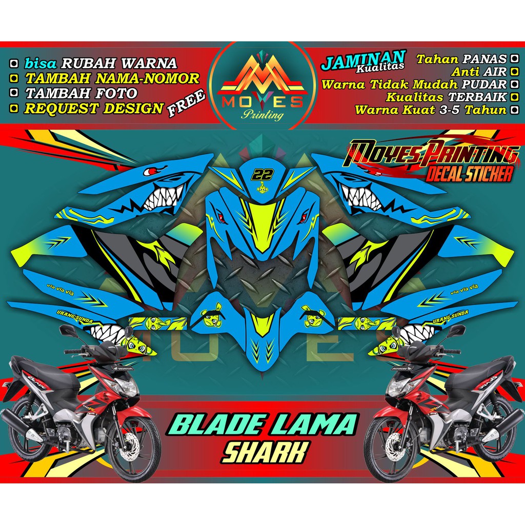 Jual sticker decal honda blade old karbu sticker full body motor