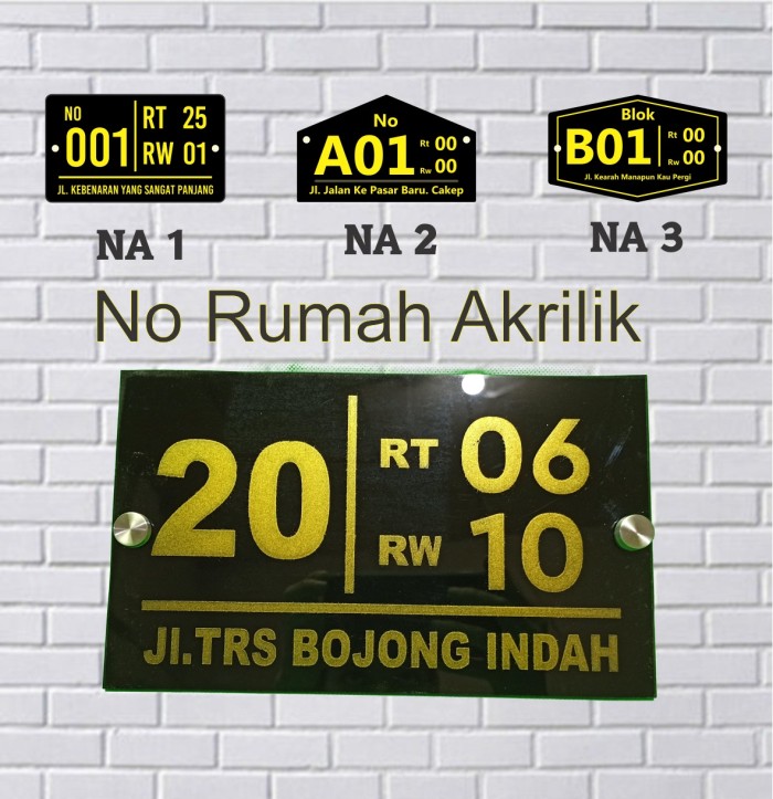 Jual No Rumah Akrilik Custom Papan No Rumah Akrilik | Shopee Indonesia