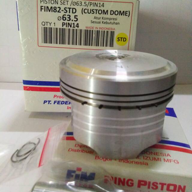 Jual piston set FIM 82 Original 100% custom dome diameter 63,5 64 64,5 ...