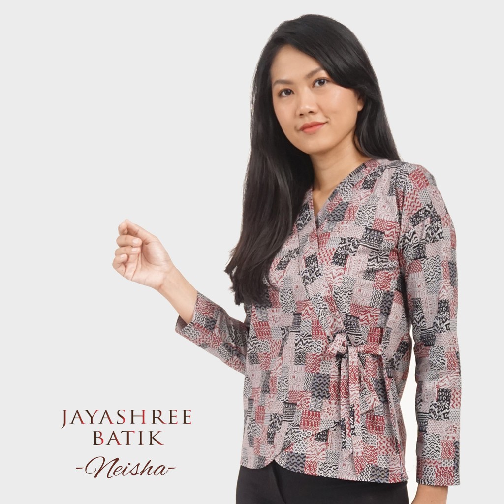 Jual Jayashree Batik Neisha Red Top Wanita | Shopee Indonesia