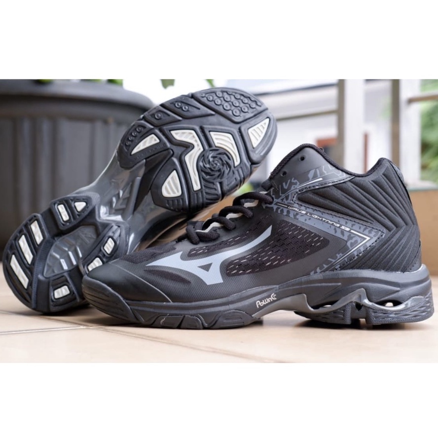 BAYAR DITEMPAT FS SEPATU VOLLY MIZUNO WLZ 5 MID FULLBLACK PREMIUM VIETNAM IMPORT OLAHRAGA VOLI PRIA VOLY COWOK VOLLI MURAH VOLLEY SPORT