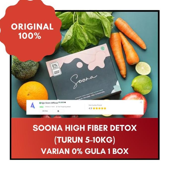 Jual Soona High Fiber Detox 1 Box - Varian 0% Gula 15 Sachet (TURUN 5 ...