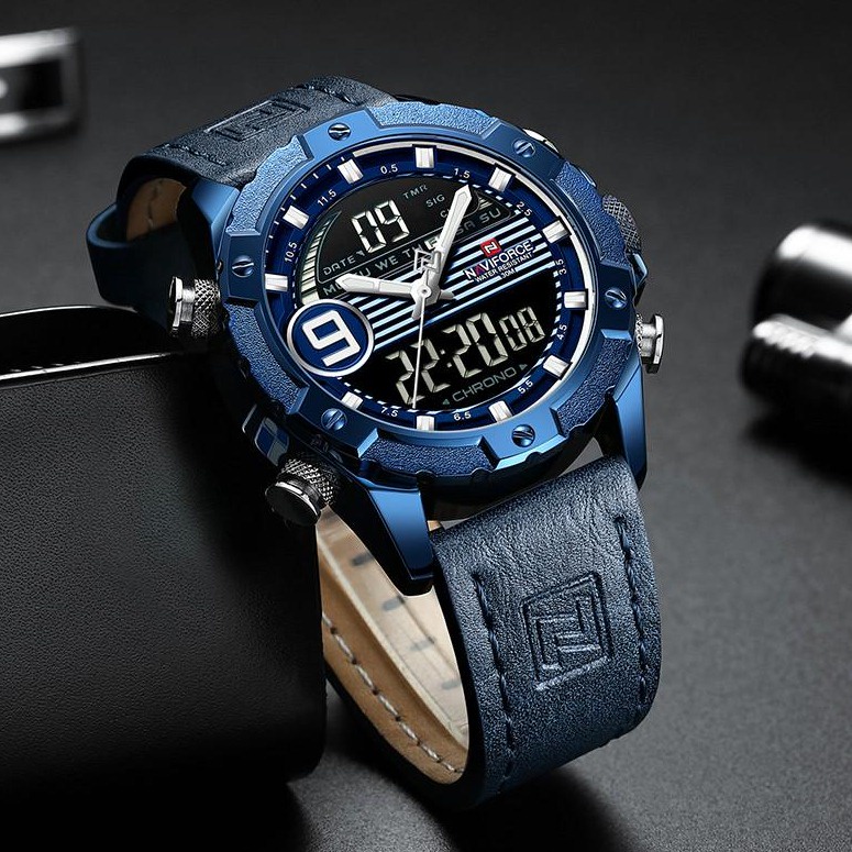 Naviforce Original NF9164 M Anti Air Jam Tangan Pria Original Water  Resist Double Time 9146