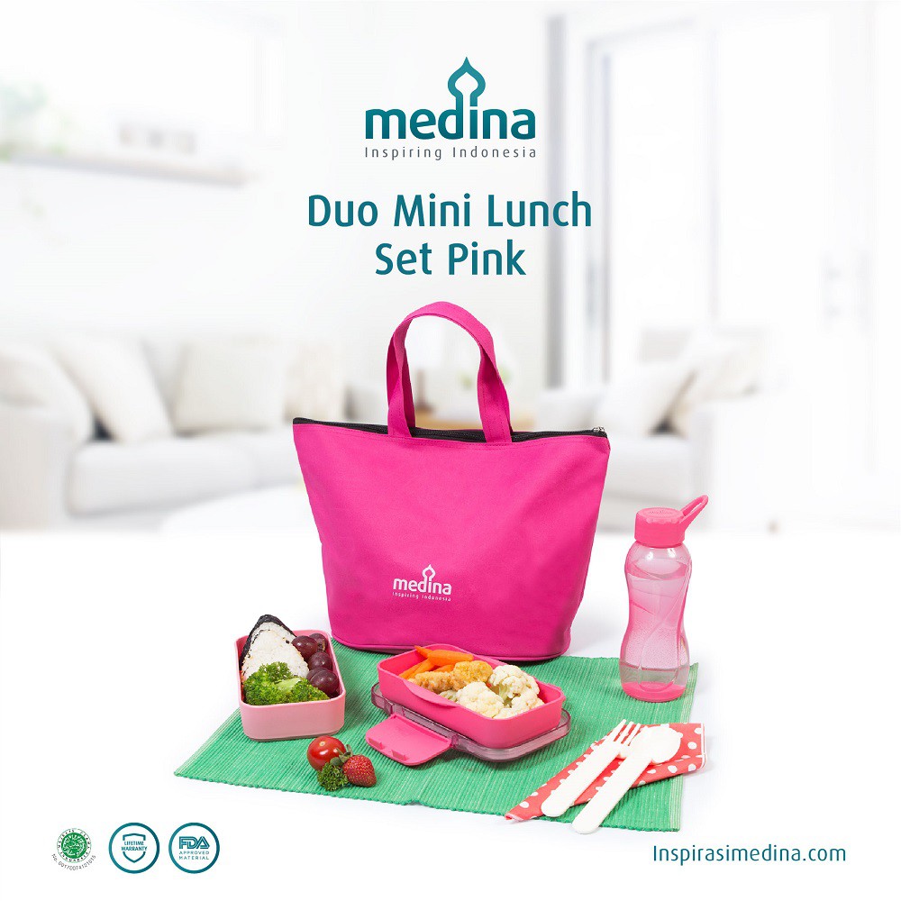 Jual Duo Mini Lunch Set Pink | Shopee Indonesia