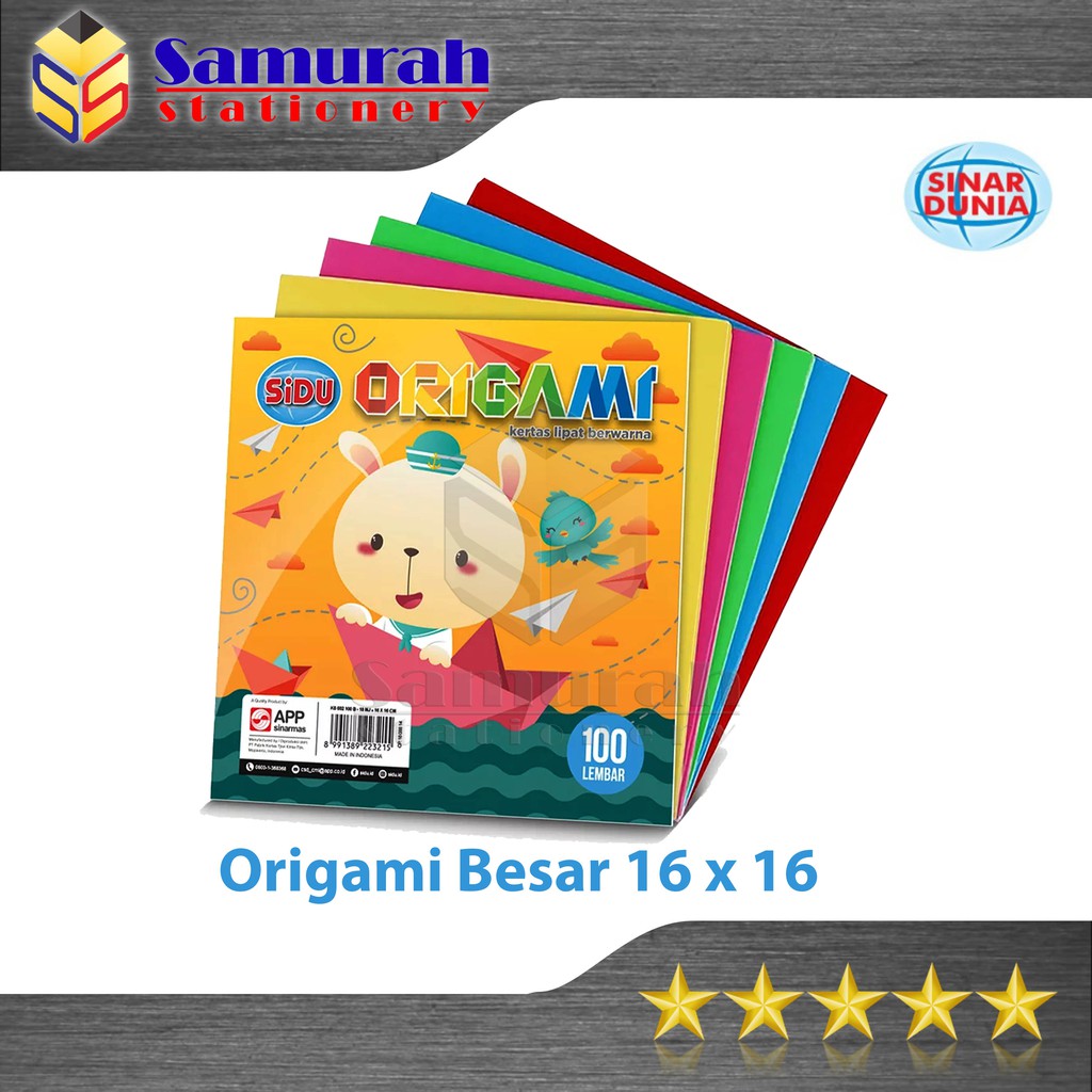 Jual Kertas Origami Besar isi 100 Lembar Sidu / Kertas Lipat TK Besar