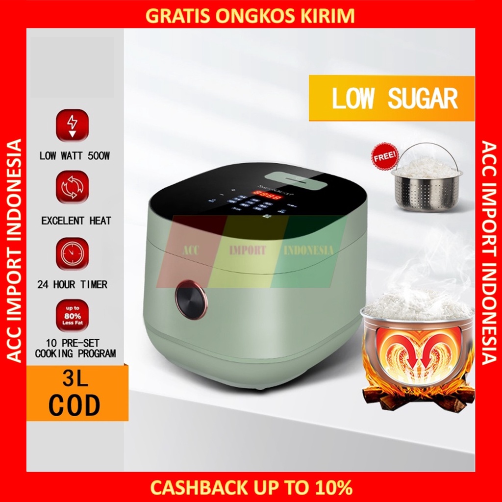 Jual Rice Cooker Low Carbo Sugar Magic Com Penanak Nasi Rendah Gula 3L Low Watt Shopee Indonesia