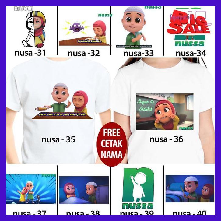 Jual E5Egtr7- Kaos / Baju Anak Nussa Dan Rara Banyak Motif (Free ...