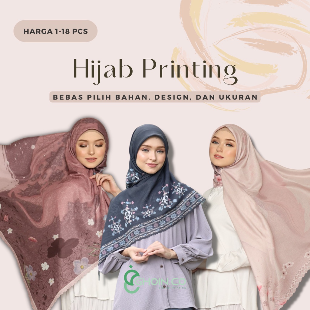Jual Hijab Printing Custom | Scarf Printing | Kerudung Motif Lasercut ...