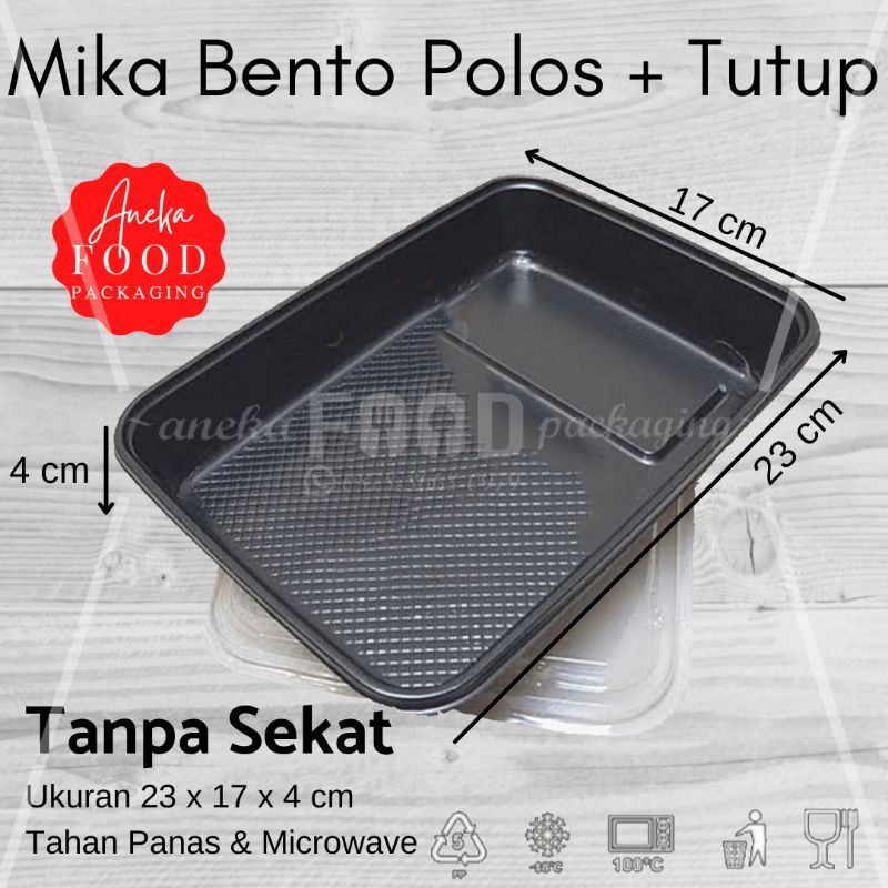 Jual 10pc Mikaboxtraykotak Bento Tanpa Sekat Sekat 2 Tutup Shopee Indonesia 2502