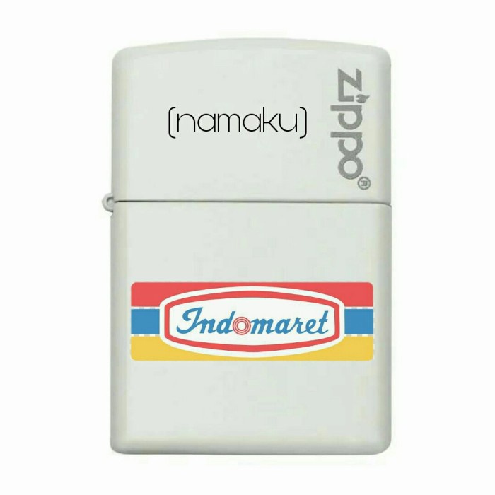 Jual Korek api Zippo Matte white INDOMARET (Gratis tambah nama