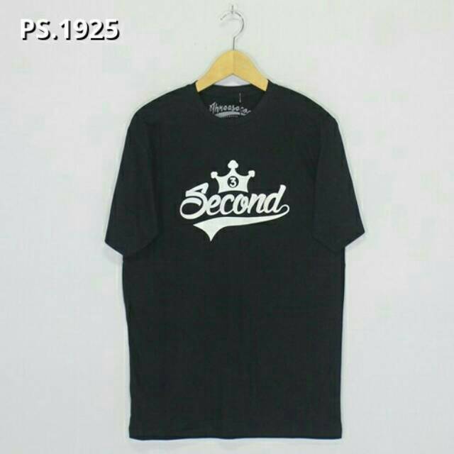 Jual Kaos Threesecond Grade Original Premium Black Sablon Lengan Pendek