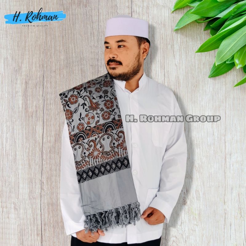 Jual sorban ar-rida motif batik kasmiri hitam premium sorban kashmiri ...