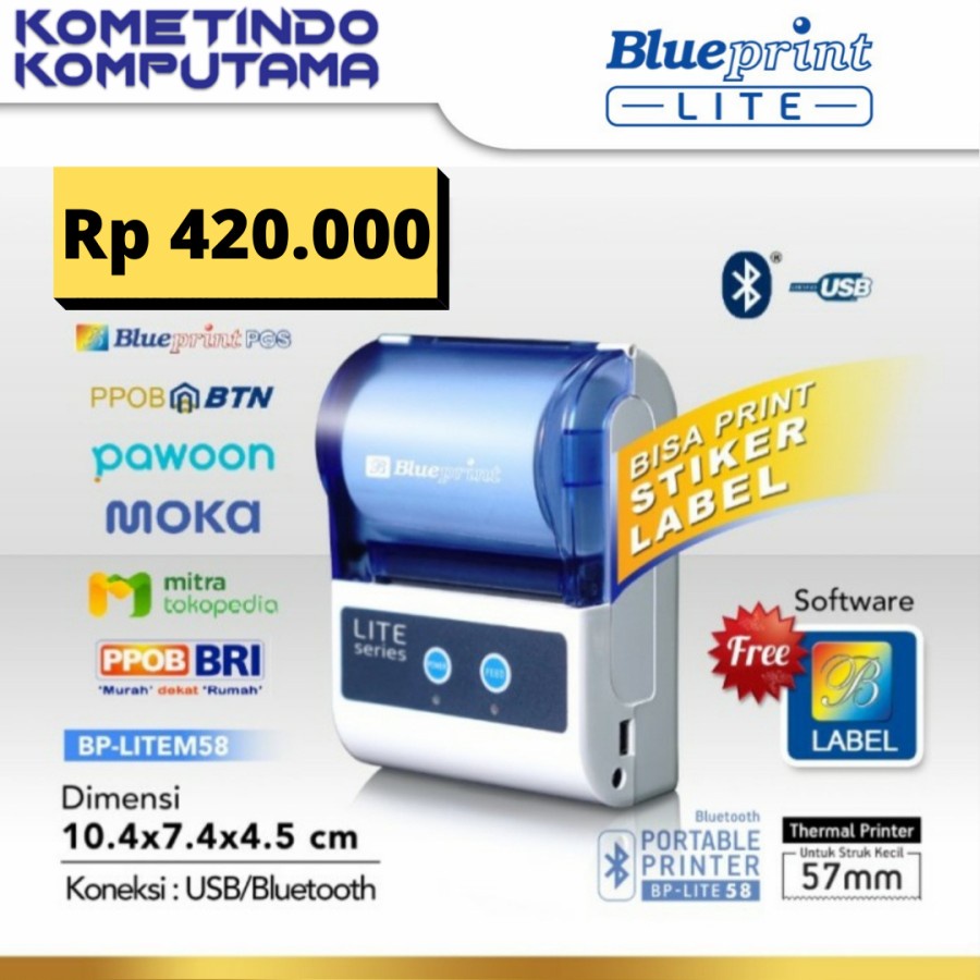 Jual 33x19 mm x 1 Line isi 420 Label Stiker BLUEPRINT Direct Thermal ...