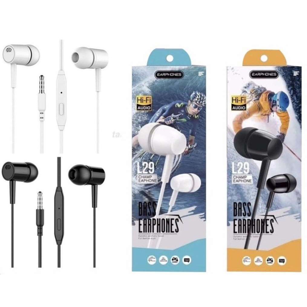 Jual Headset Earphone L29 D21 U19 Champ Super Bass Handsfree