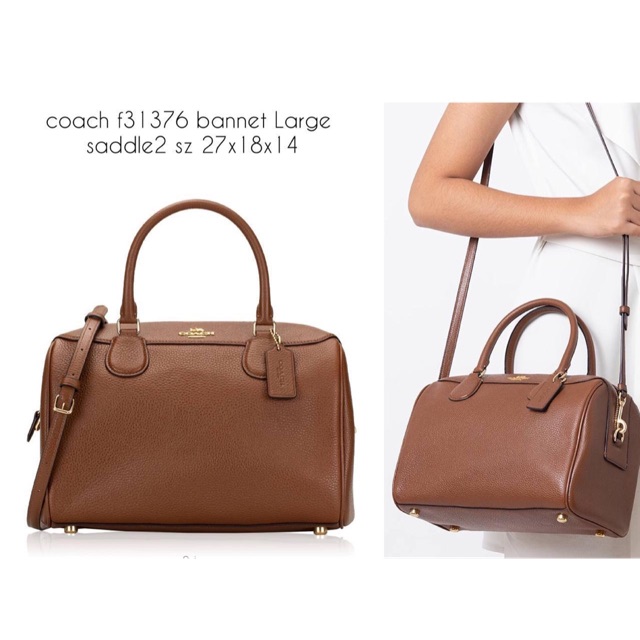 Coach large 2024 bennett satchel size