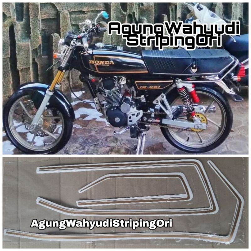 Jual Stiker Striping Lis Les Body Sepeda Motor Gl 100 Cacing Gold Bahan