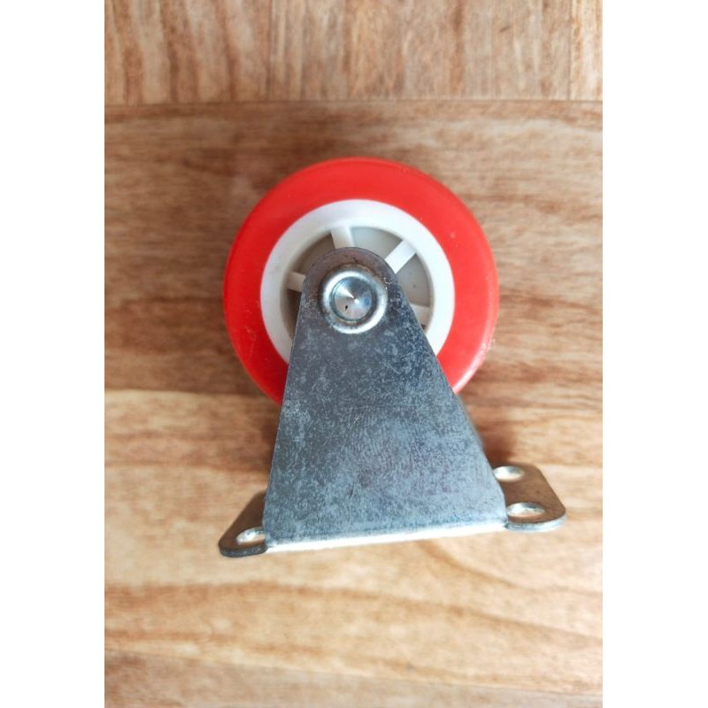 Jual RODA MERAH PU 2 INCH HIDUP / MATI , RODA TROLI / TROLLEY , RODA ...