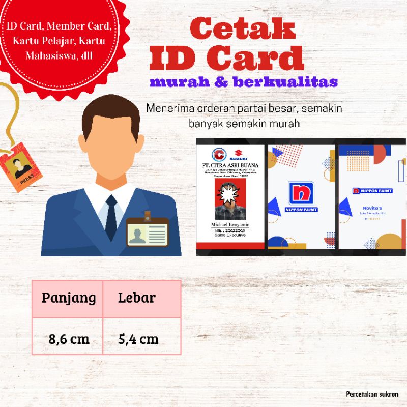 Jual CETAK ID CARD, KARTU MEMBER, PVC Tebal 0,96 Mm | Shopee Indonesia