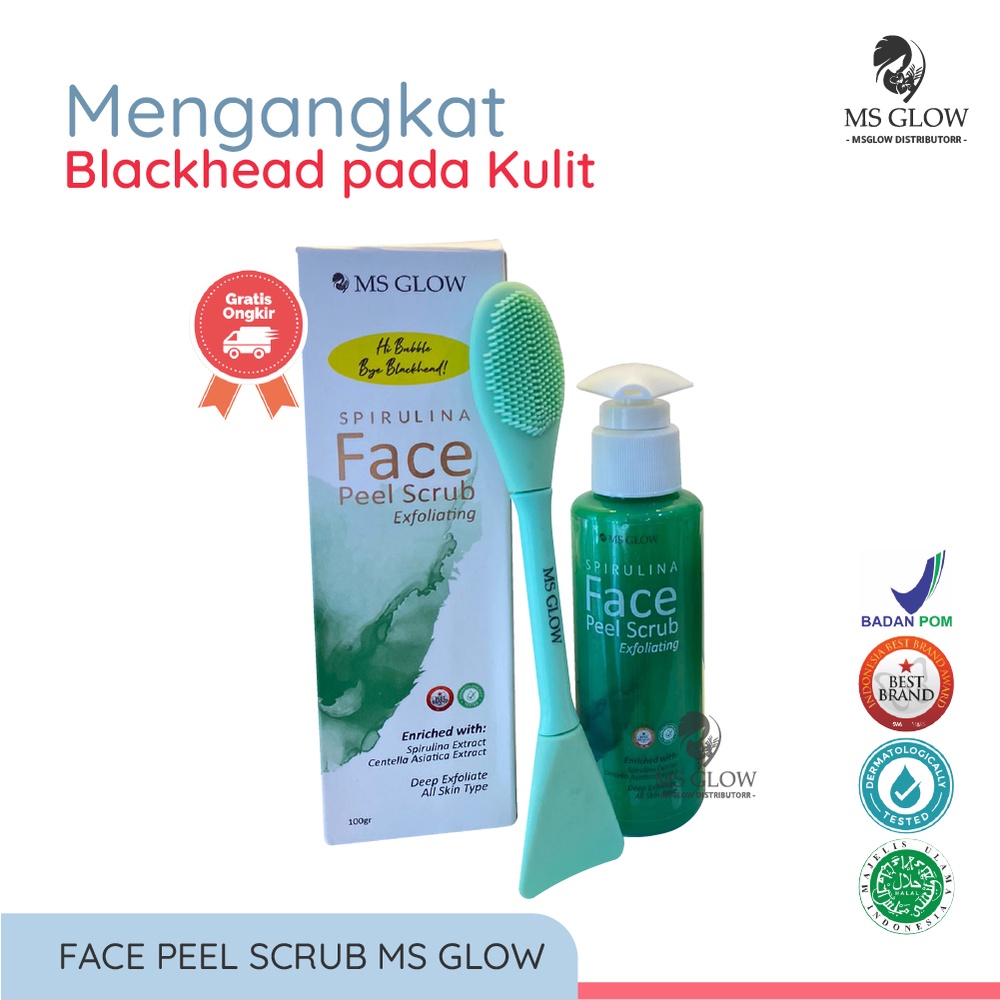 Jual Ms Glow Face Peel Scrub Blackhead Perawatan Eksfoliasi Dan Pencerah Kulit Wajah By