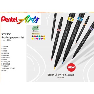 Black 3pcs NEW Pentel SESF30C Ultra Fine Brush Sign Pen Artist