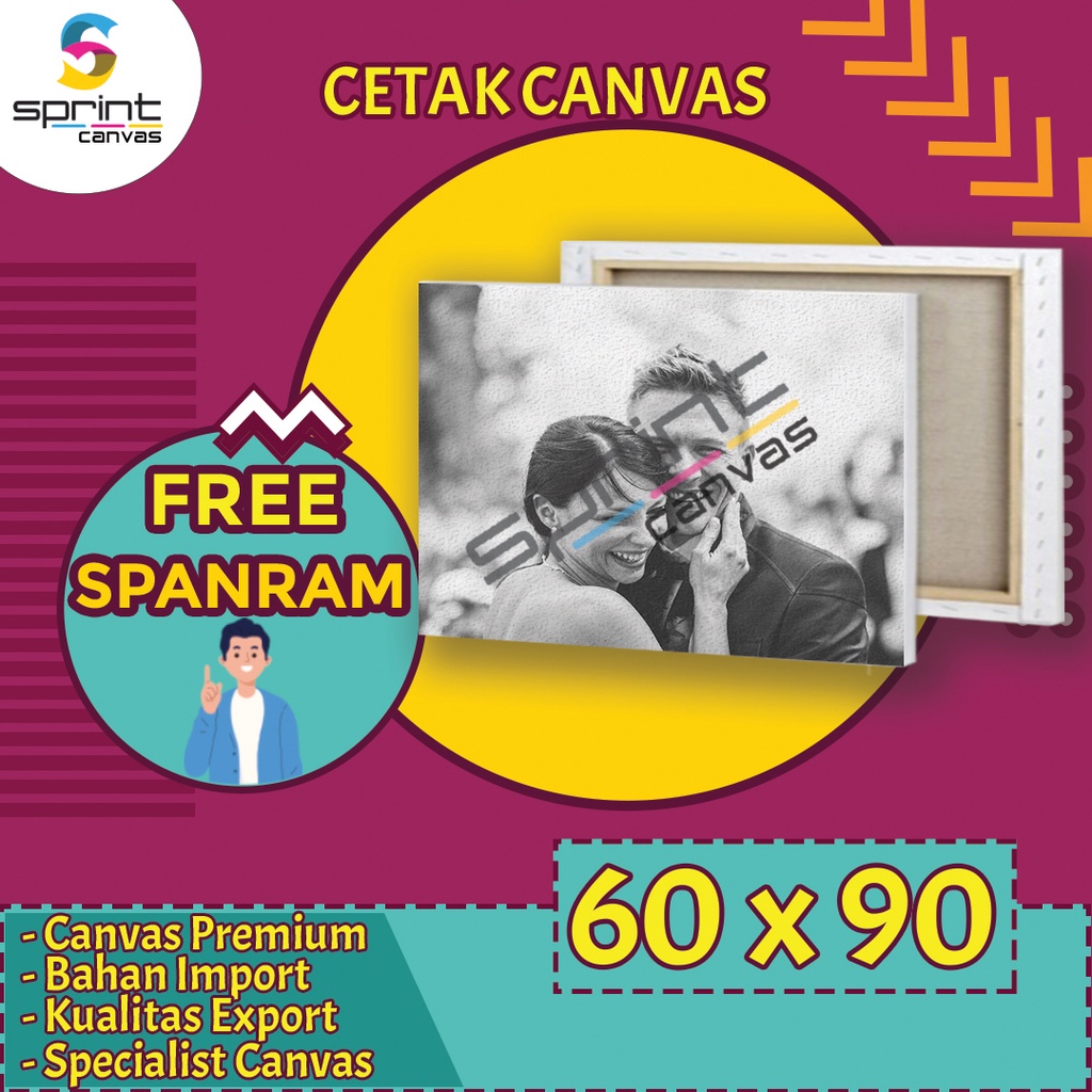 Jual Print Cetak Canvas Kanvas Foto Photo Free Spanram Rangka Kayu