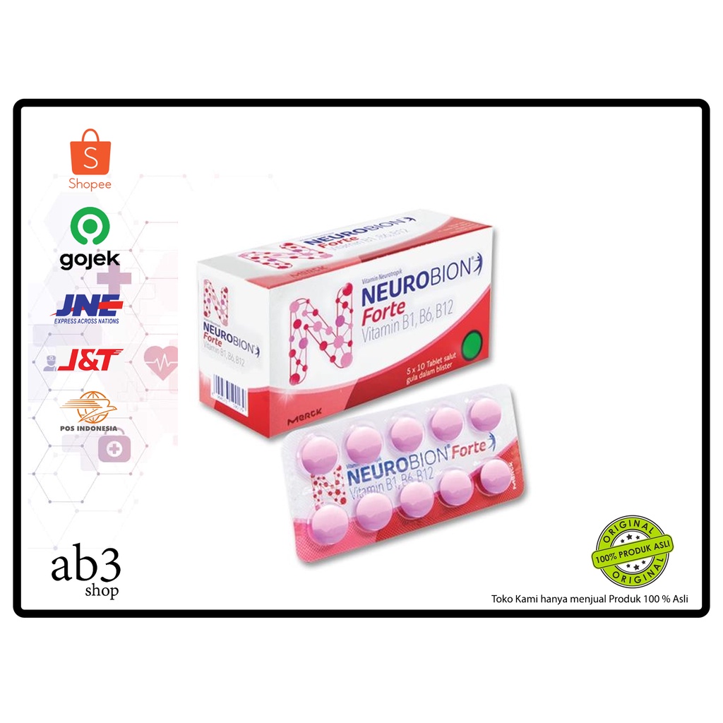 Jual NEUROBION FORTE PINK 1 STRIP ISI 10 / VITAMIN B1 B6 B12 / SEHAT ...