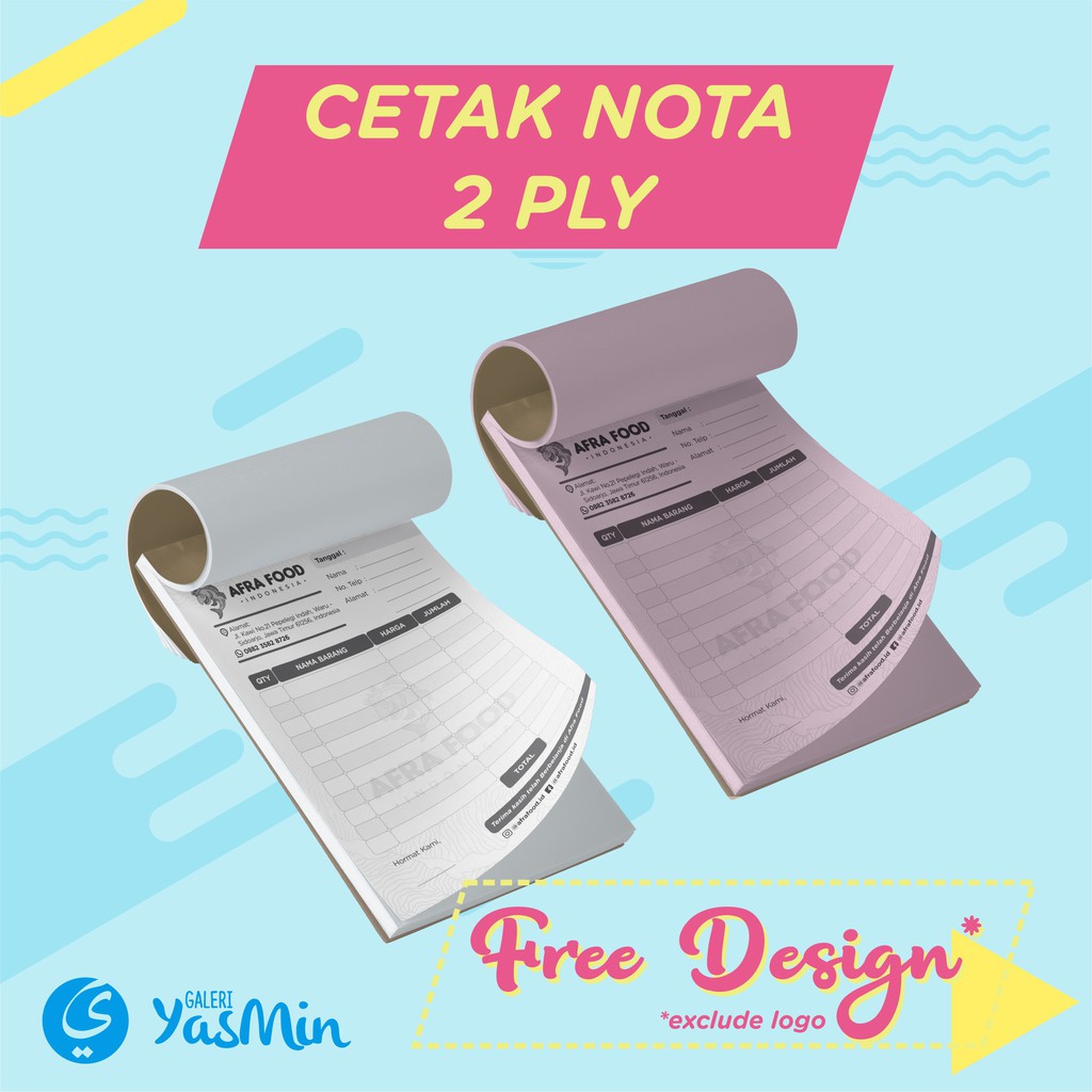 Jual CETAK NOTA 2 PLY CUSTOM 1 RIM | Shopee Indonesia