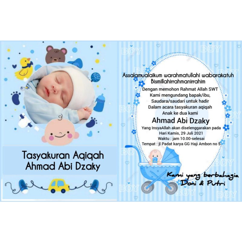 Jual kartu undangan aqiqah bentuk foto/file | Shopee Indonesia