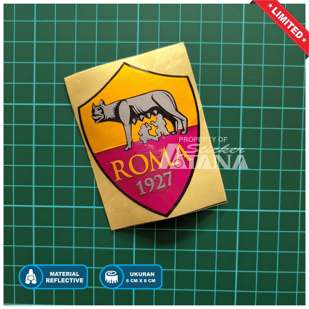 Jual Stiker Bola Logo AS Roma Sticker Cutting Emblem Aksesoris Hp ...