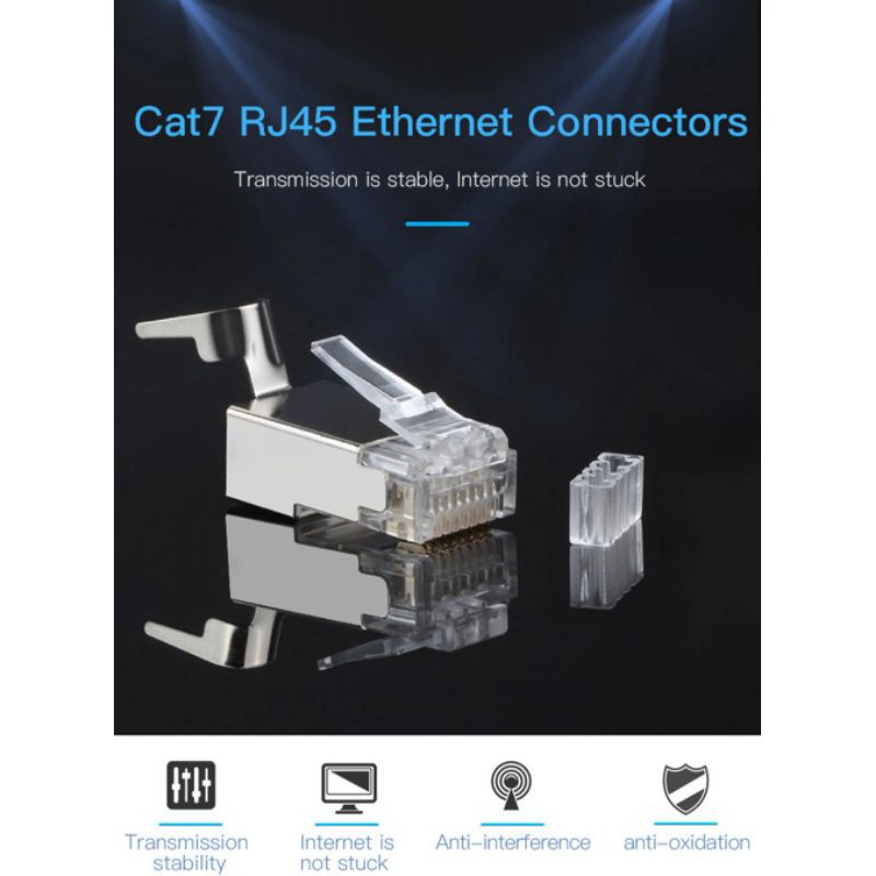 Jual Konektor RJ45 CAT7 Besi Bisa untuk CAT6 atau CAT6A Cocok untuk ...