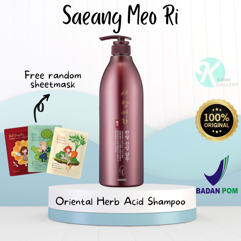 Jual Saeang Meo Ri Oriental Herb Acid Shampoo / Treatment 1000ml ...