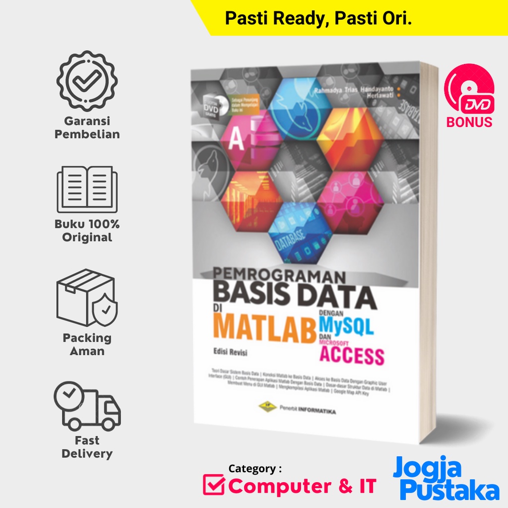 Jual Buku Pemrograman Basis Data Di Matlab Dengan Mysql Dan Microsoft ...