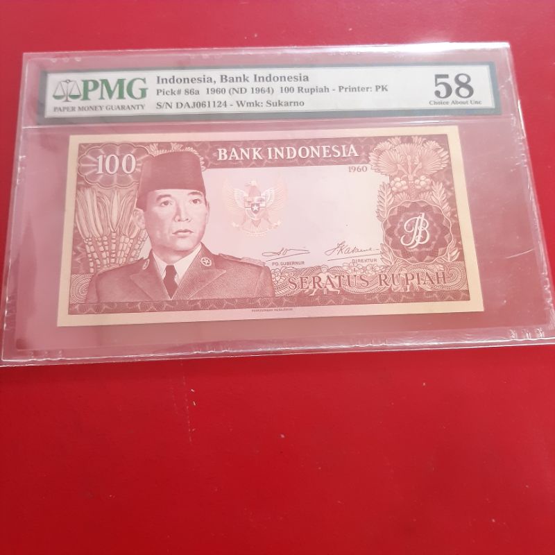 Jual Uang Kertas Kuno 100 Rupiah Tahun 1960 Soekarno Sukarno Pmg 58