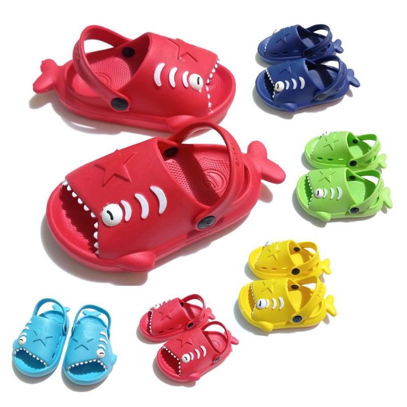 Jual PROMO!!! Sandal Baim anak dulux 371 E / Sandal slop anak motif ikan paus / baby Sharks